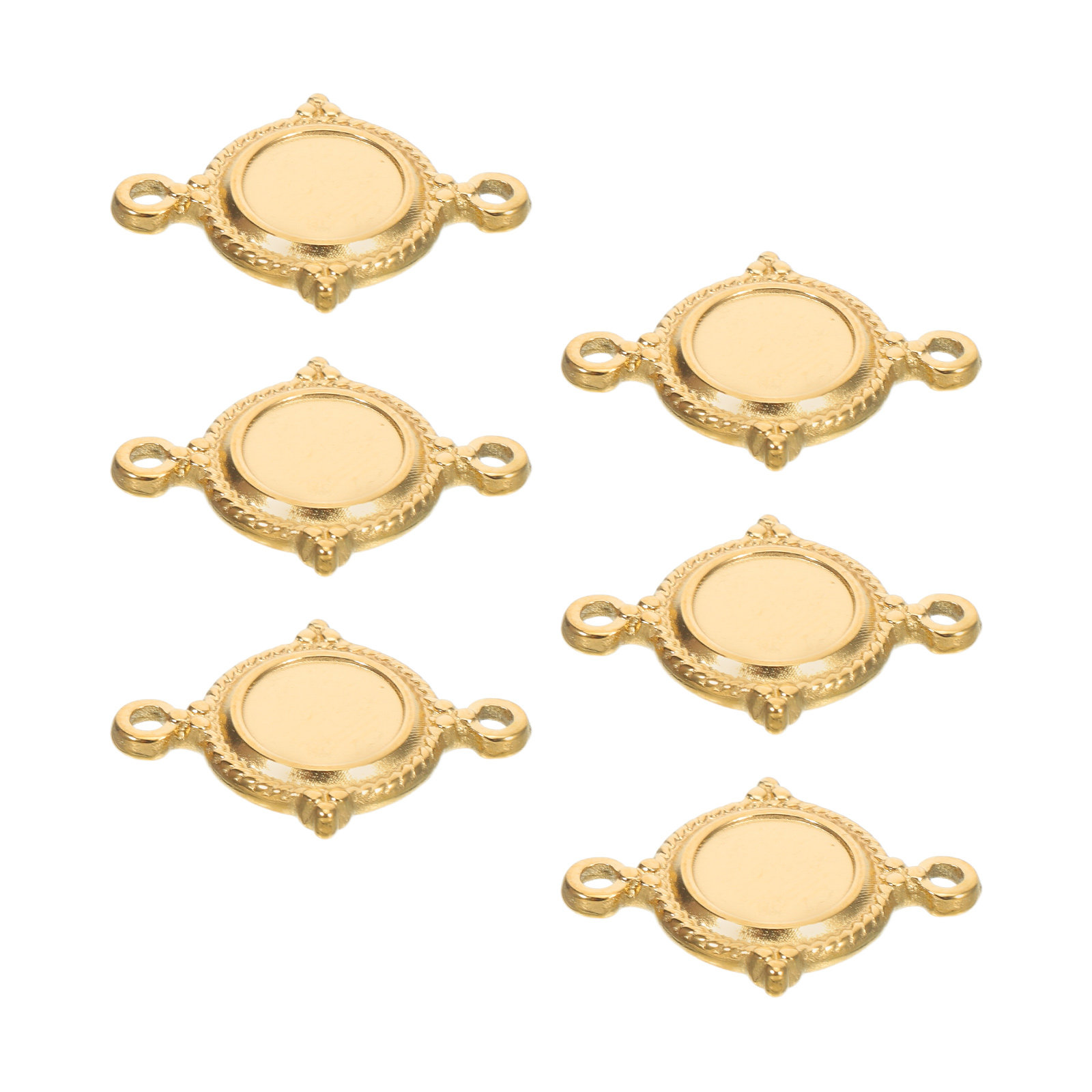 Pendant Blank Bezel - 6 szt. Stal Nierdzewna Obręcze do