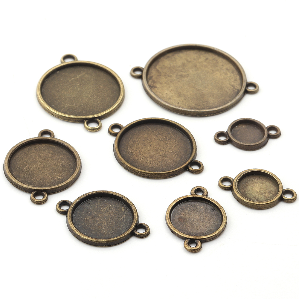 Pendant Blank Bezel - 10 szt. Bazy kaboszonów okrągłych z