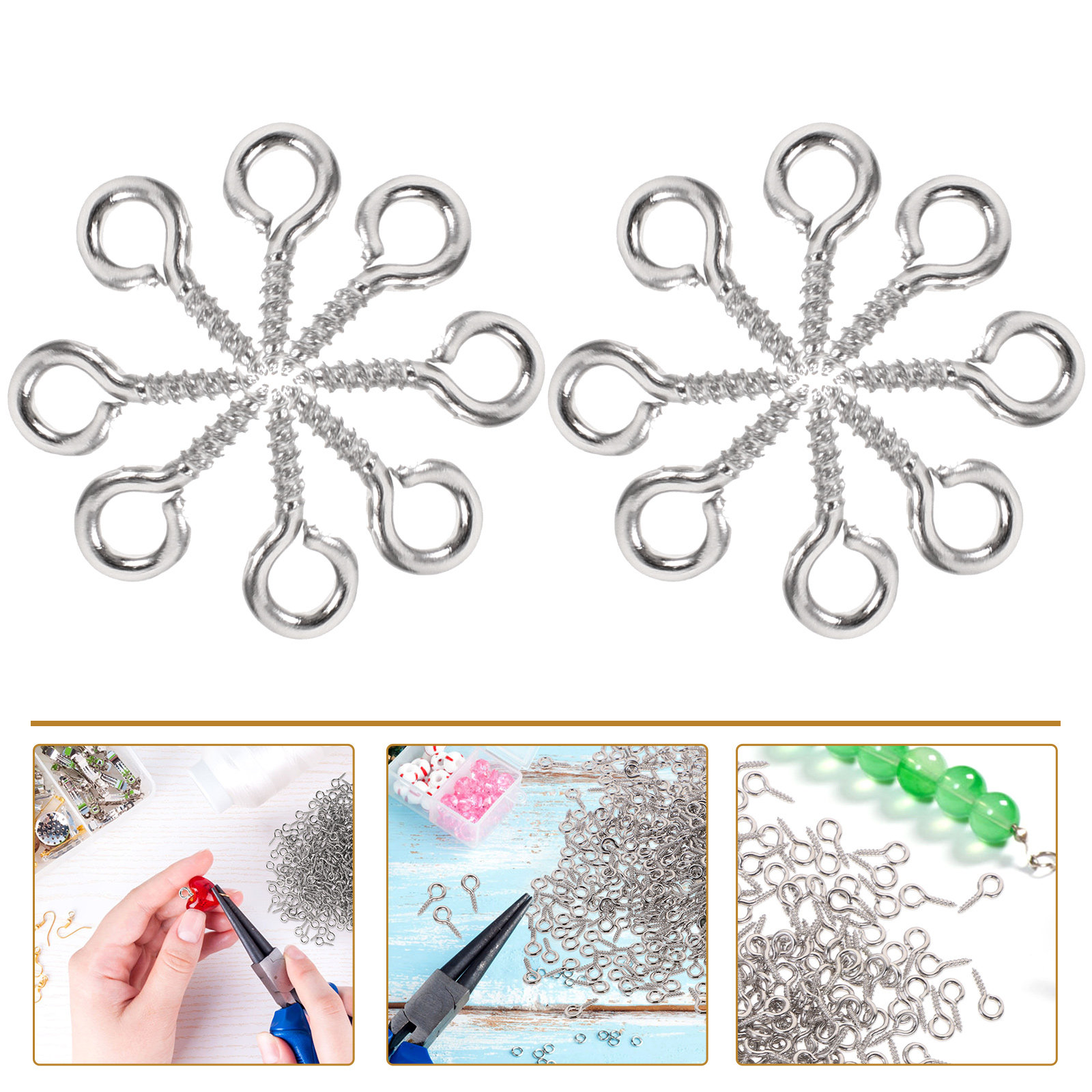 Jewelry Making Eye Pins - 500 szt. mini śrubowych zawieszek z