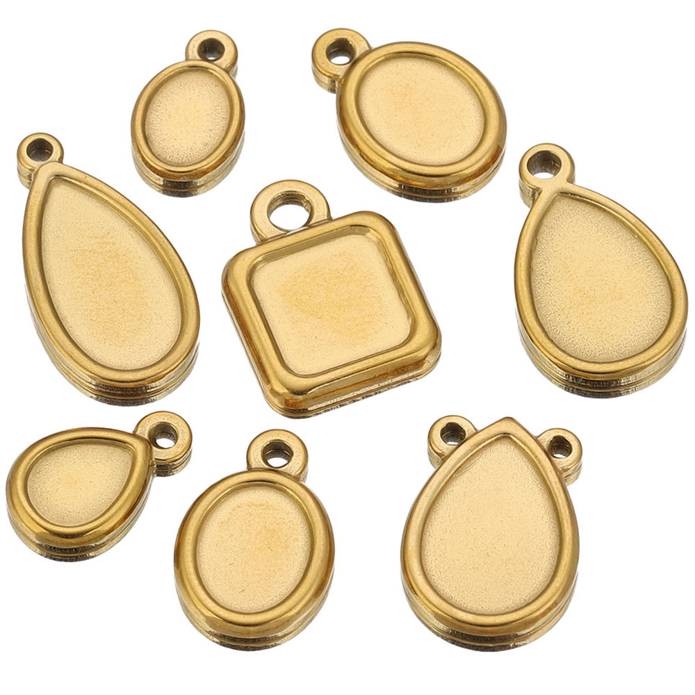 Pendant Blank Bezel - 5 szt. Kwadratowe, okrągłe, owalne bazy