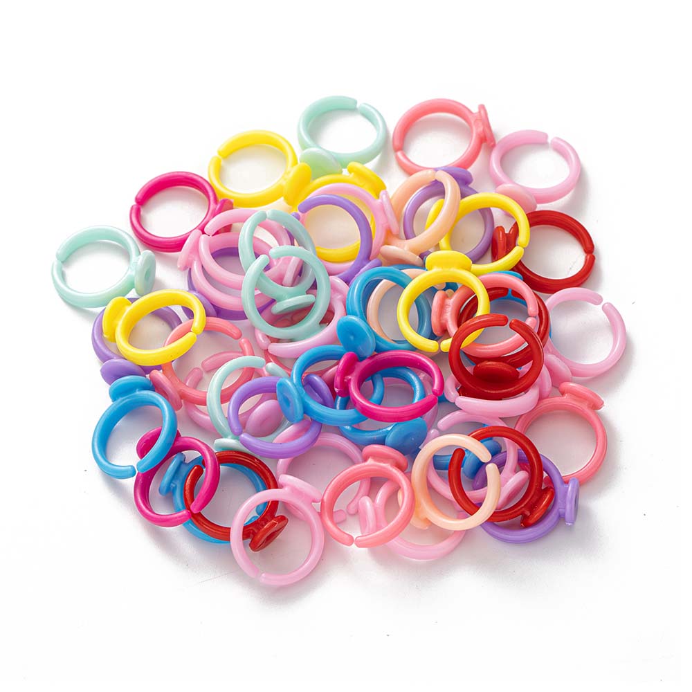 Jewelry Making 3 Year Old - 100 sztuk przezroczyste plastikowe regulowane pierścienie