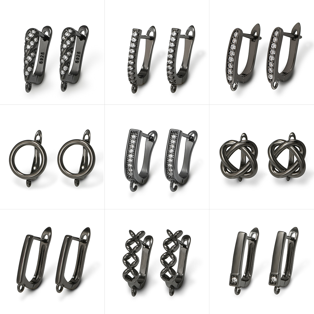 Jewelry Making Material - YANASI 1 Para Czarne Mosiężne Haczyki