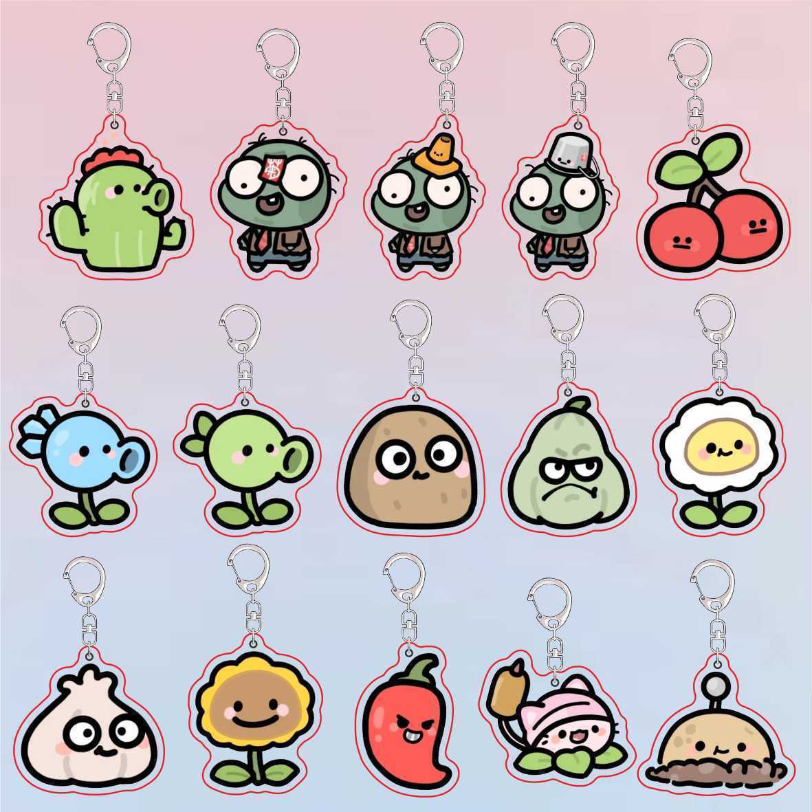 Jewelry Making Resin - Akrylowy breloczek Plants Vs Zombies, uroczy,
