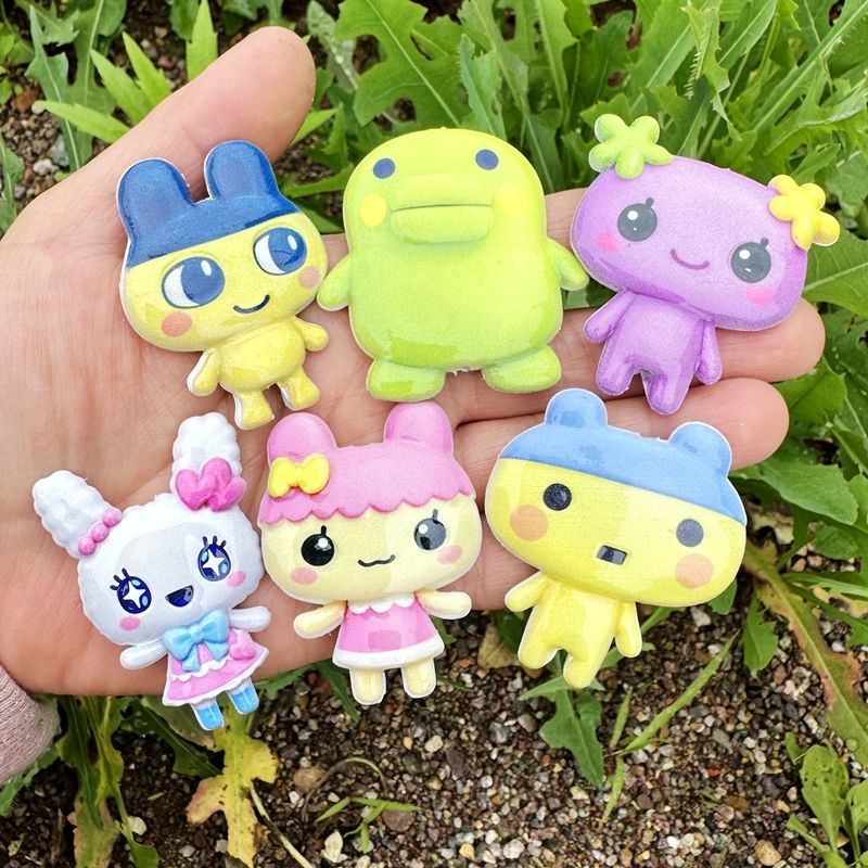Jewelry Making Material - Koraliki Tamagotchi z kreskówkowymi motywami, dwustronnie
