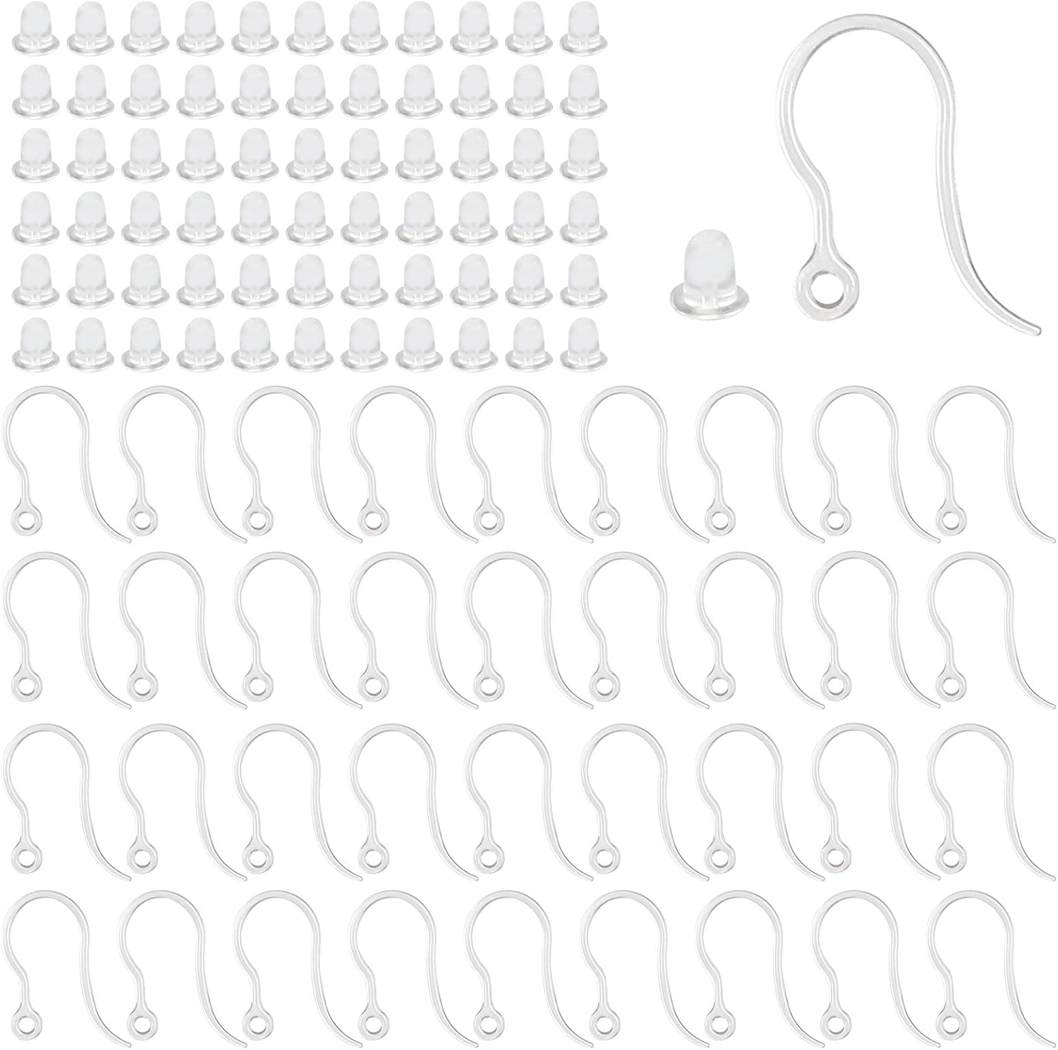Jewelry Making Material - 40 szt. Przezroczyste plastikowe haczyki do