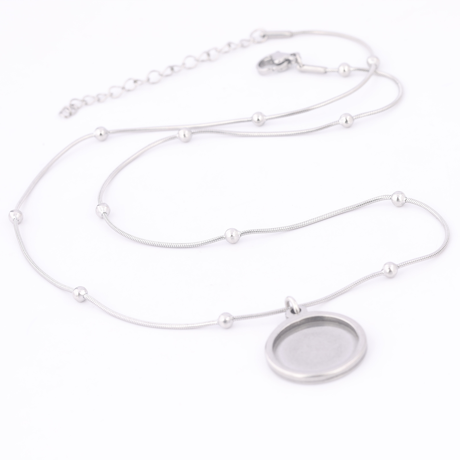 2 szt. Stal Nierdzewna Łańcusz – Pendant Blank Bezel recenzja i cena