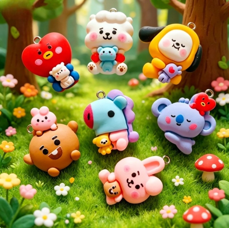 7 szt. BT21 Żywiczne Charmsy z – Jewelry Making Resin recenzja i cena