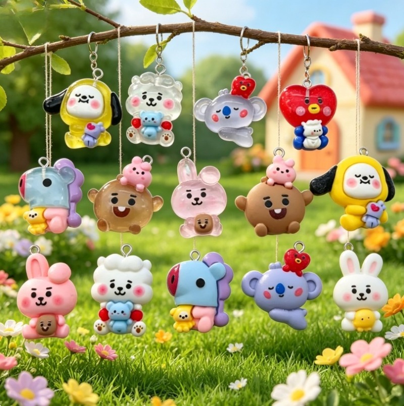 7 szt. BT21 Żywiczne Charmsy z – Jewelry Making Resin recenzja i cena